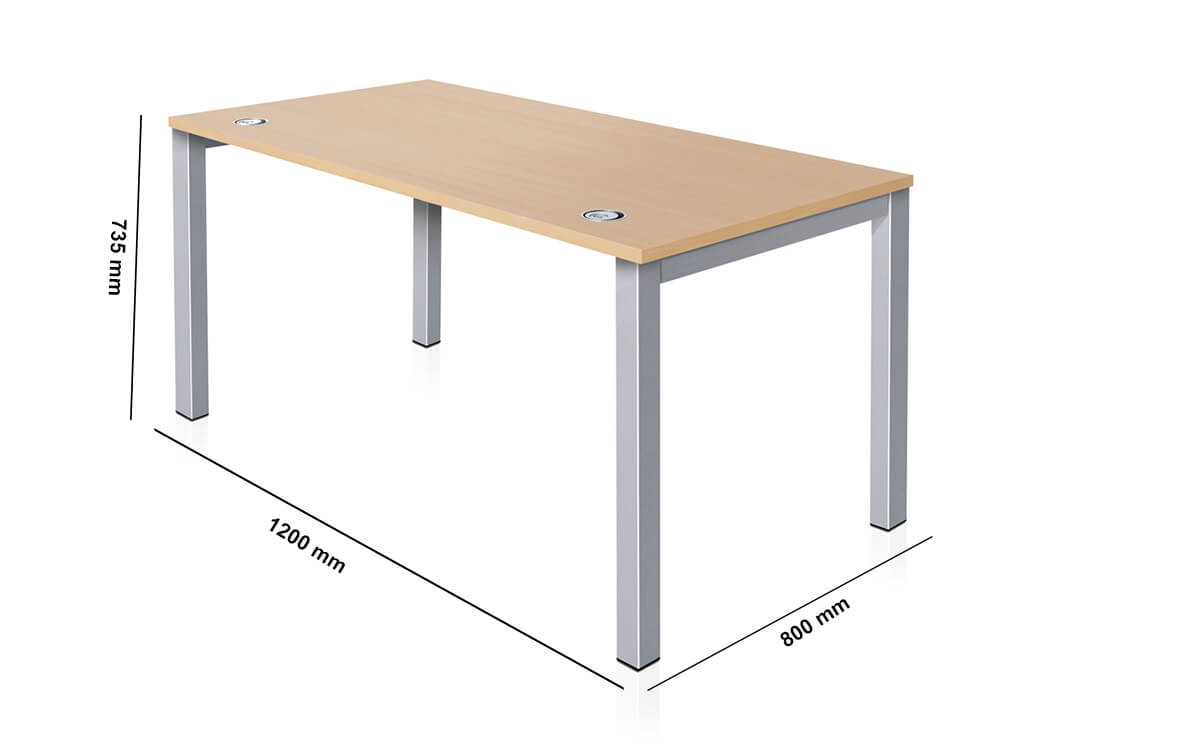 Arial Executive Desk With Fixed Legs Dimension Image