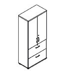 L801 x D432 x H1833 mm (1 Doors & 2 Drawers)