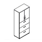 L801 x D432 x H1833 mm (1 Doors & 3 Drawers)