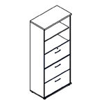L801 x D432 x H1833 mm (Open Element with 3 Drawers)