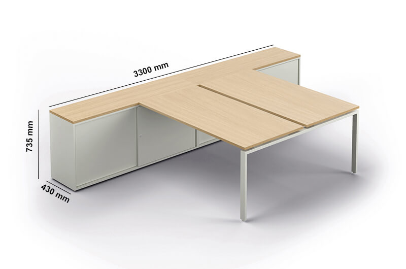 Conect Bench With Optional Credenza Perfect Adtion