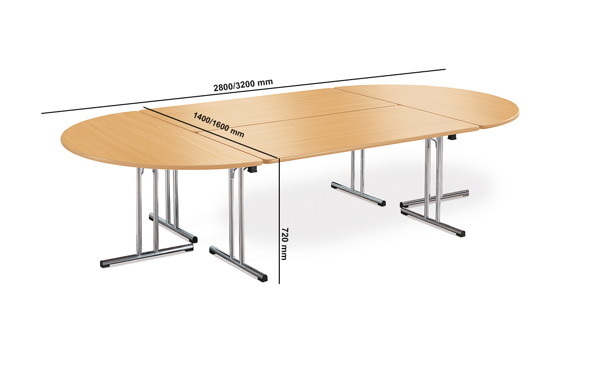 Elda 1 Folding Meeting Table With Chrome Legs Size Img