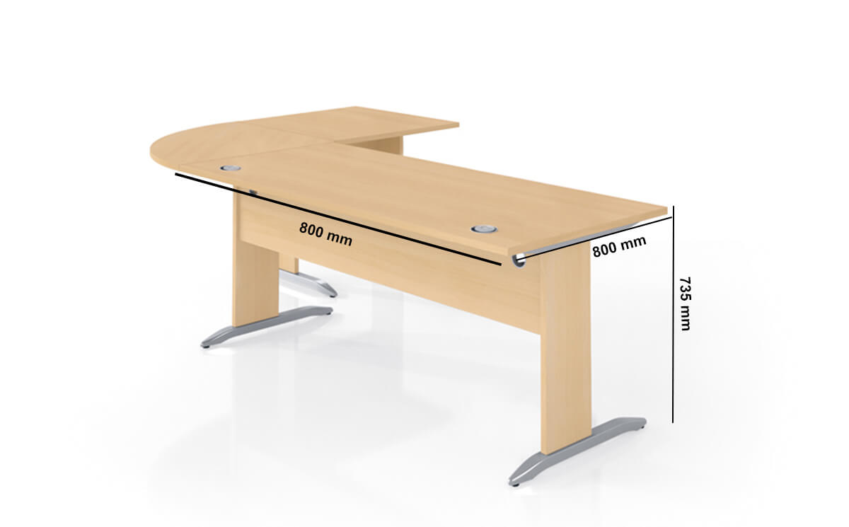 Forstyl Executive Desk With Optional Corner Andgle Desk And Return Dimension Image