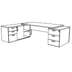 Desk with Credenza Unit and Pedestal