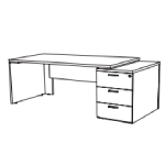 Geno Desk With Pedestal Right Side