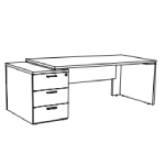 Desk with Supporting Pedestal
