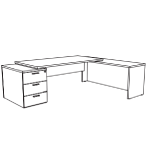 Desk with Return and Supporting Pedestal