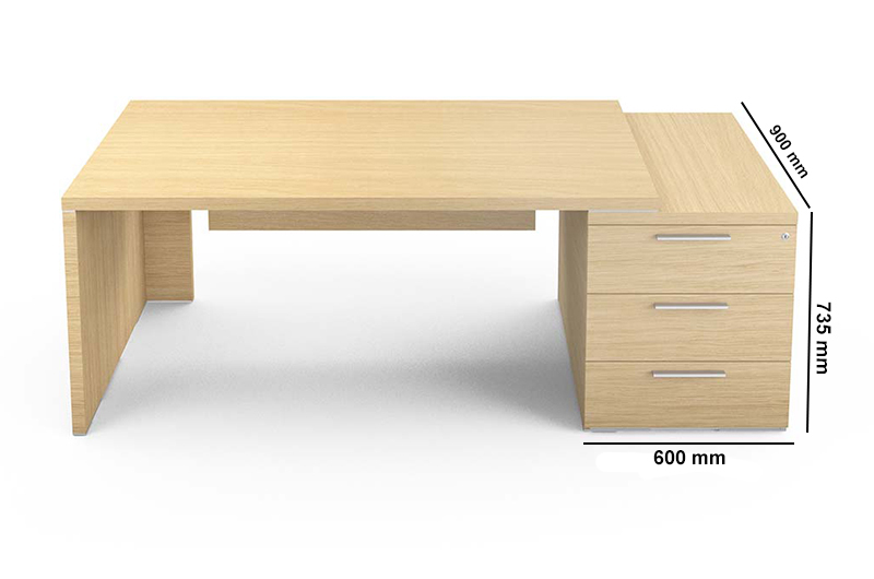 Geno – Rectangular Executive Desk With Panel Legs And Optional Return Supporting Pedestal. 01 Jpg