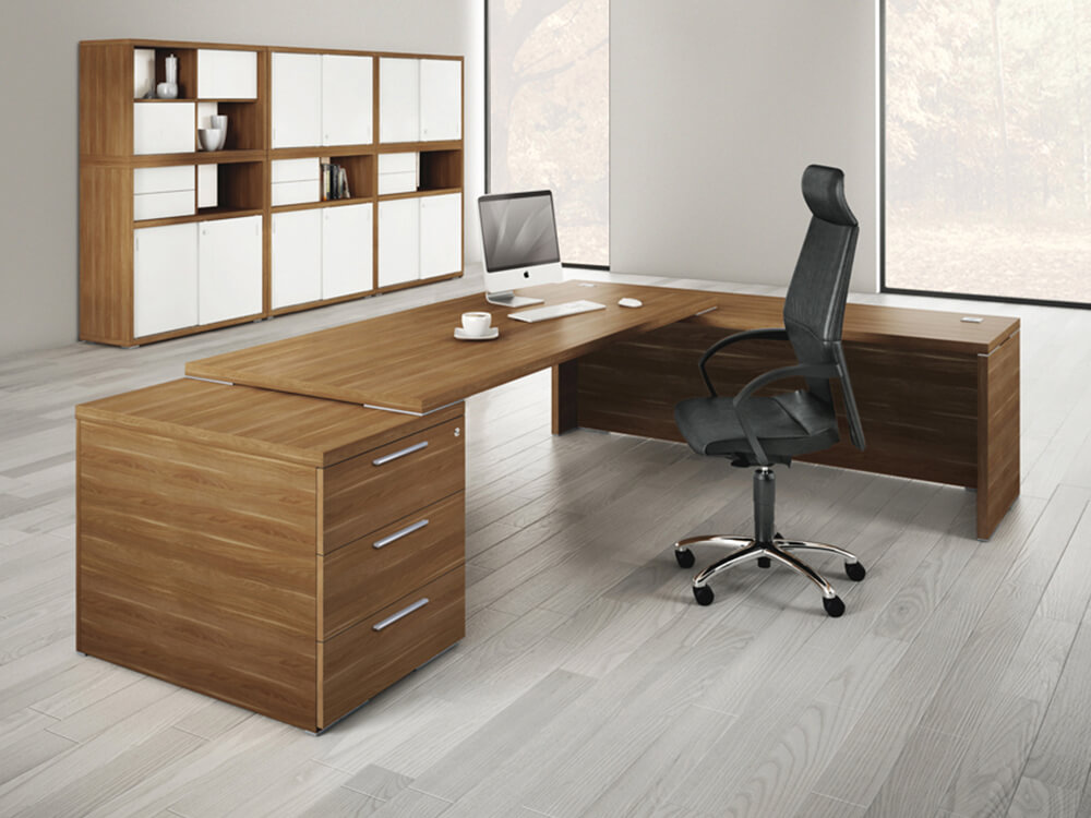Kara Rectengular Desk With Panel Legs Main Image