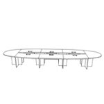 Extra Large Elliptic Shape Table (18 Persons)