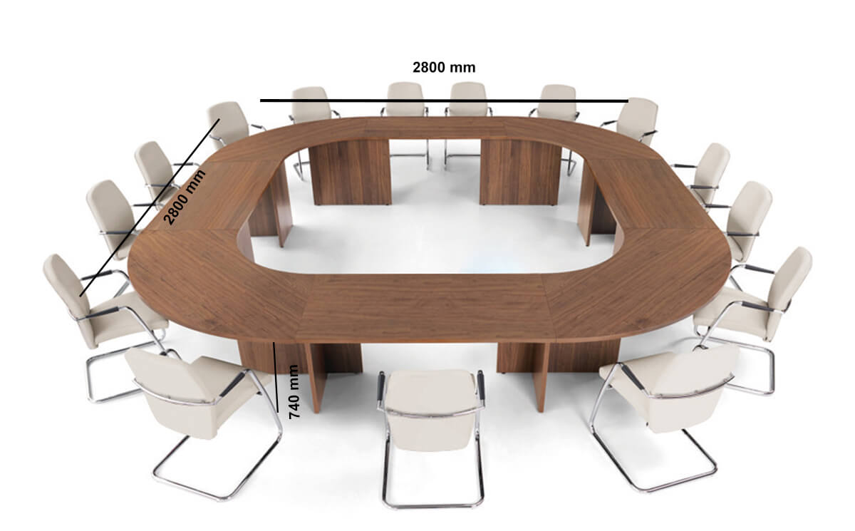 Modulo Square Meeing Table With Panel Legs Dimension Image