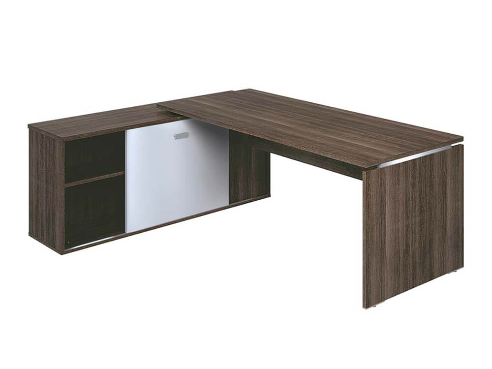 Moka Rectangular Executive Desk With Credenza Unit