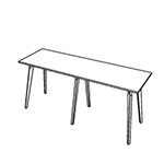 Ugo Rectangular H1100 With 6 Legs Meeting Table