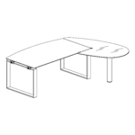 Desk with Glass Return (Right Side)