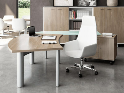 Bonnie 6 – Radial Corner Desk With Optional Return & Pedestal Unit