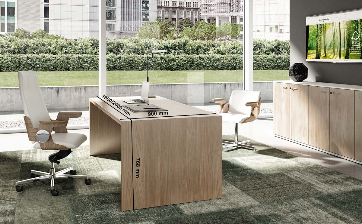 Bruno – Grand Executive Desk With Optional Return Credenza Unit Size Bruno – Grand Executive Desk With Optional Return Credenza Unit Size