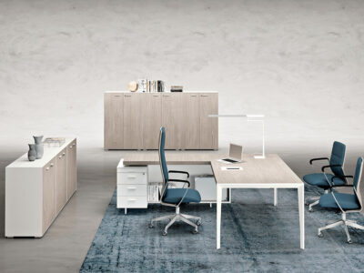 Buono 1 Sleek Executive Desk In Wood Veneer3