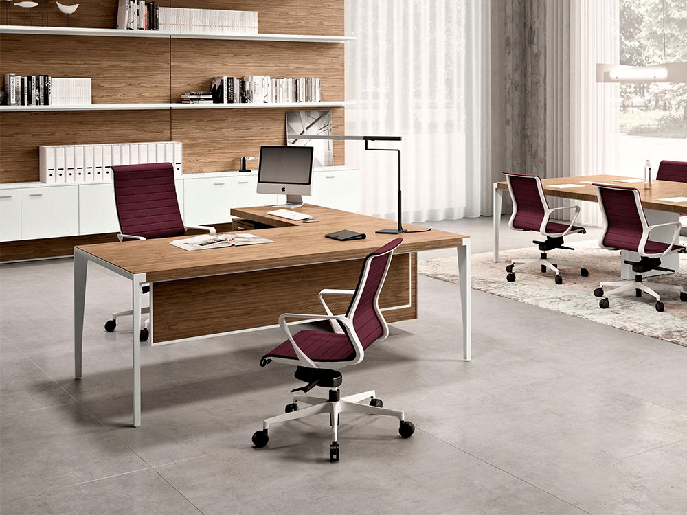 Buono 1 Sleek Executive Desk In Wood Veneer4