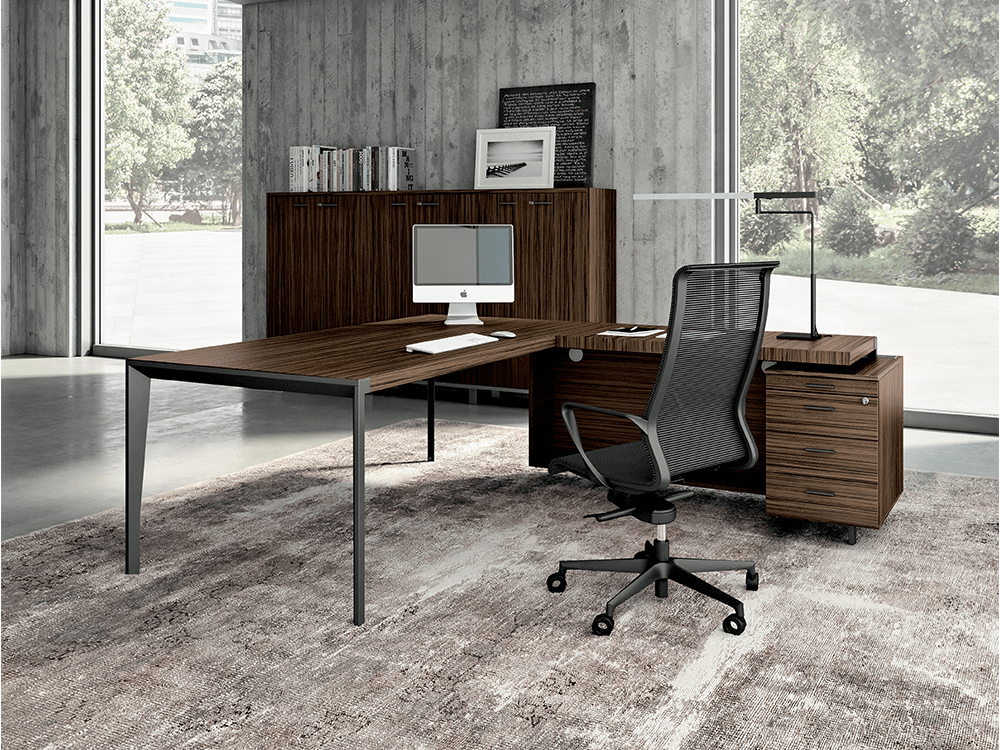 Buono 1 Sleek Executive Desk In Wood Veneer7
