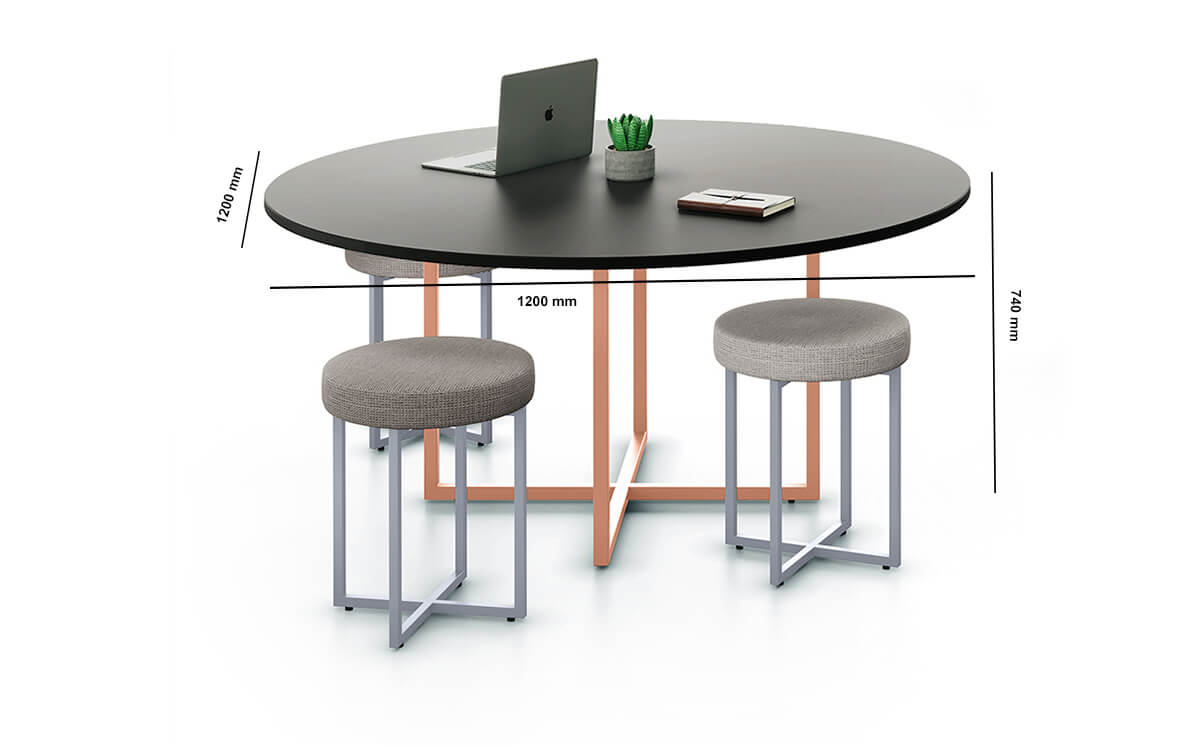 Carys Circular Meeting Desk Dimension Image