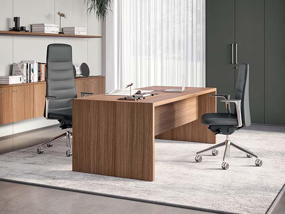 Casa – Wood Finish Executive Desk And Optional Return And Pedestal 03