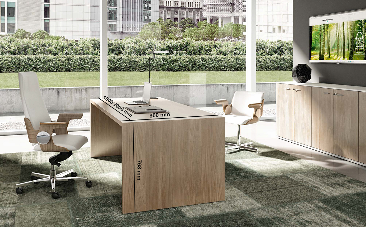 Casa – Wood Finish Executive Desk And Optional Return And Pedestal Size Img