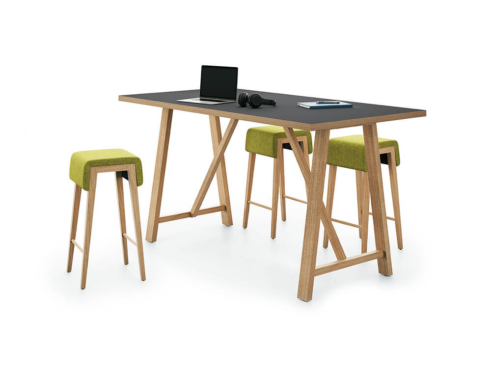 Croyd Rectengular Meeting Table With Wooden Leg 2