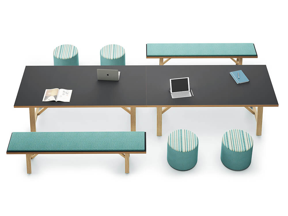 Croyd Rectengular Meeting Table With Wooden Leg 3