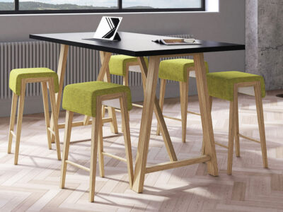 Croyd Rectengular Meeting Table With Wooden Leg Featured Image