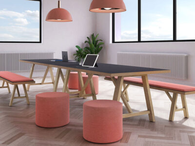 Croyd Rectengular Meeting Table With Wooden Leg Main Image