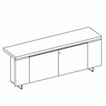 L2400 x D600 x H930 mm (Mobile credenza)