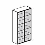 L1078 x D460 x H1951 mm (3 Movable Shelves and 1 Fixed, With Lock with Glass Door)