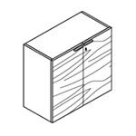 L1078 x D460 x H799 mm (1 Movable Shelf, 1 Lock with Wood Veneer Doors)