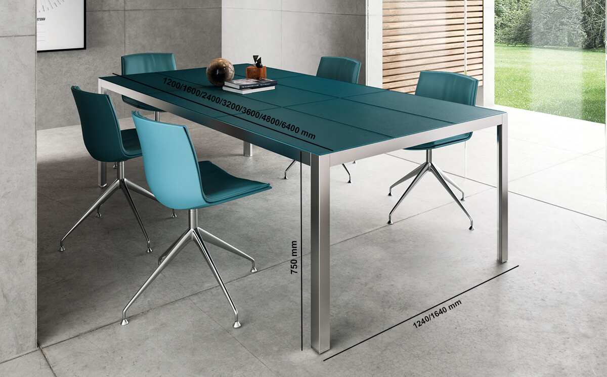 Harvey 10 – Meeting Table With Leather Top