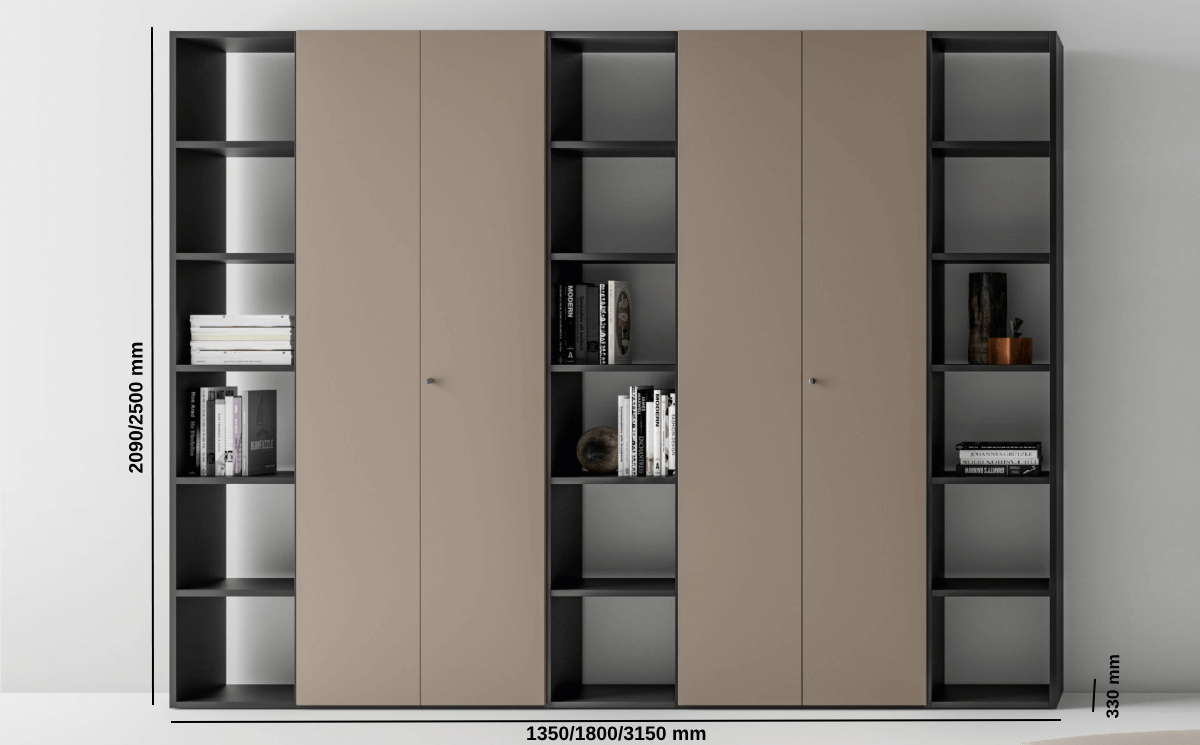 Harvey 16 – Laquared Bookcases With Centeral Double Doors Size Img (1)