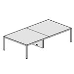 Harvey 6 Meeting Table With Wood Finish Top Mediuml Table With One Centeral Leg 