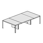 Medium Rectangular Shape Table (with Two Central Leg,12 Persons)