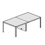 Small Rectangular Shape Table (with One Central Leg, 8 Persons)