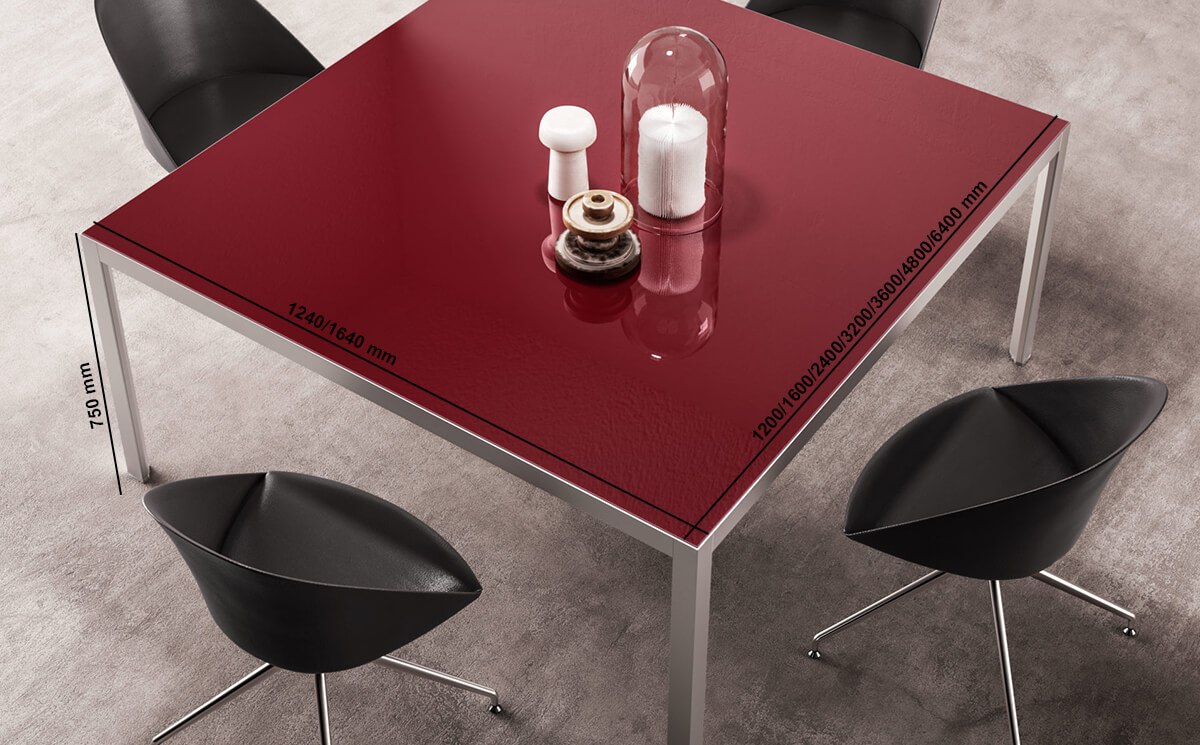 Harvey 8 – Meeting Table With Lacquered Glass Top