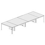 Extra Large Rectangular Shape Table (with Three Central Leg, 22 Persons)