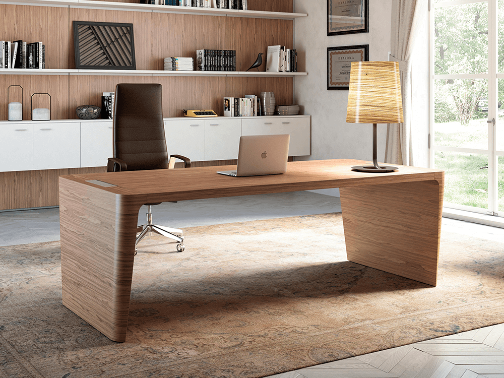 Henry 1 Wood Veneer Luxurious Executive Desk Main Image