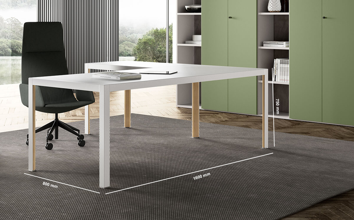 Hype Lacquered Top Executive Desk Dimension Image