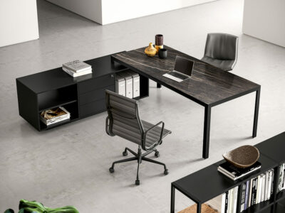 Hype Laminam Top Executive Desk With Credenza Unit