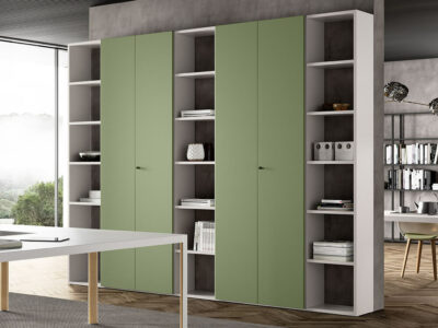 Hype Laquared Bookcases With Centeral Double Doors 1