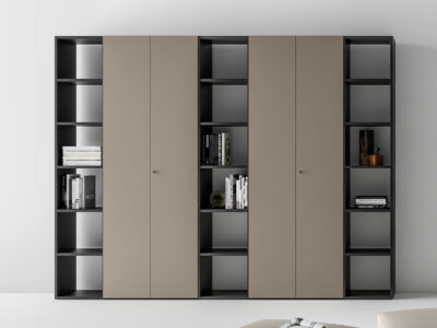 Hype Laquared Bookcases With Centeral Double Doors Main Image