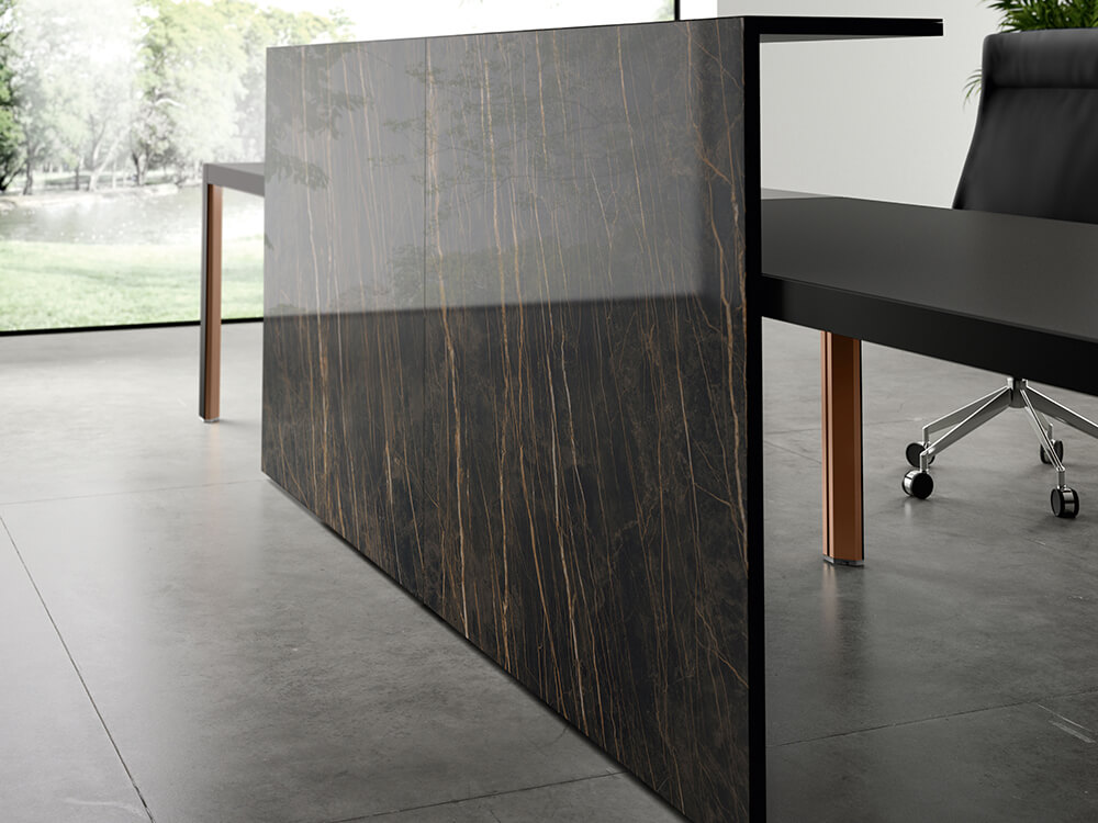 Hype Reception Desk With Front Overhang Panel 1