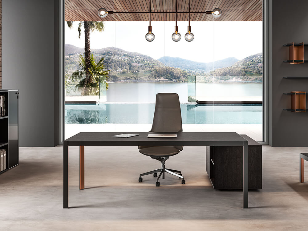 Hype Wood Veneer Top Executive Desk 1