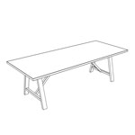 Small Rectangular Shape Table (6 and 8 Persons H-740)