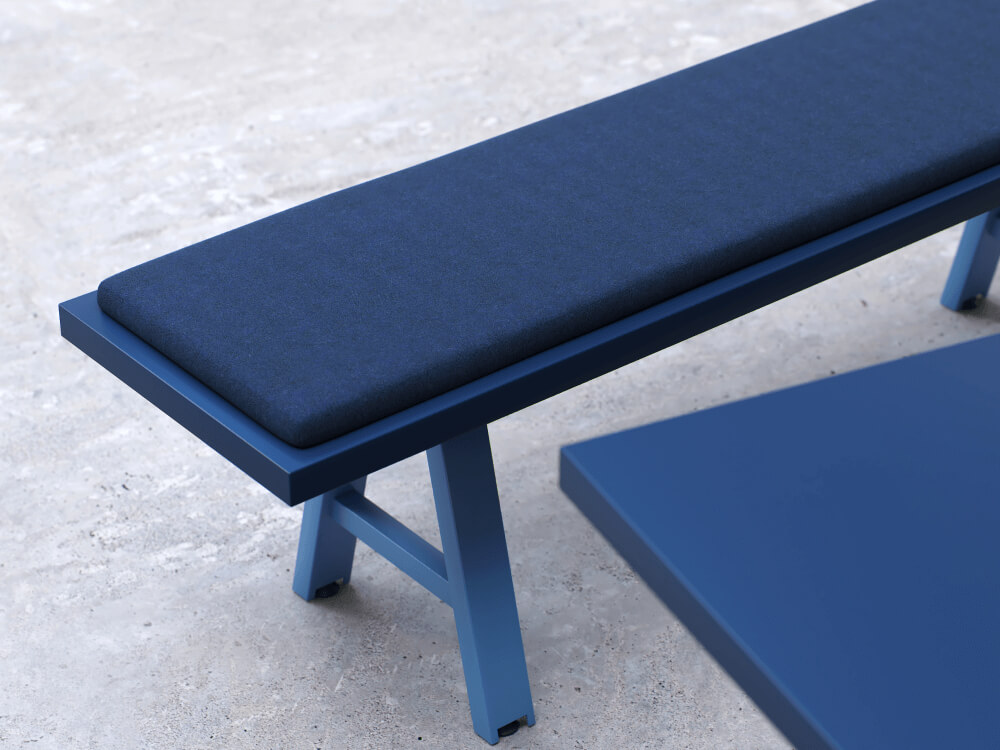 Jacopo 3 – Bench With Steel Leg And Optional Cushion 01