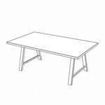 Small Rectangular Shape Table (6 and 8 Persons)